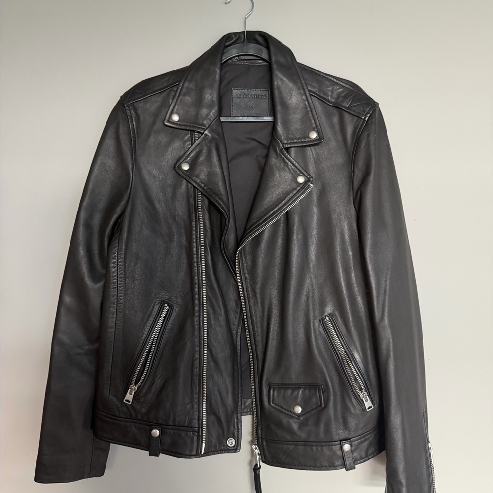 AllSaints Men’s Milo Leather Biker Jacket